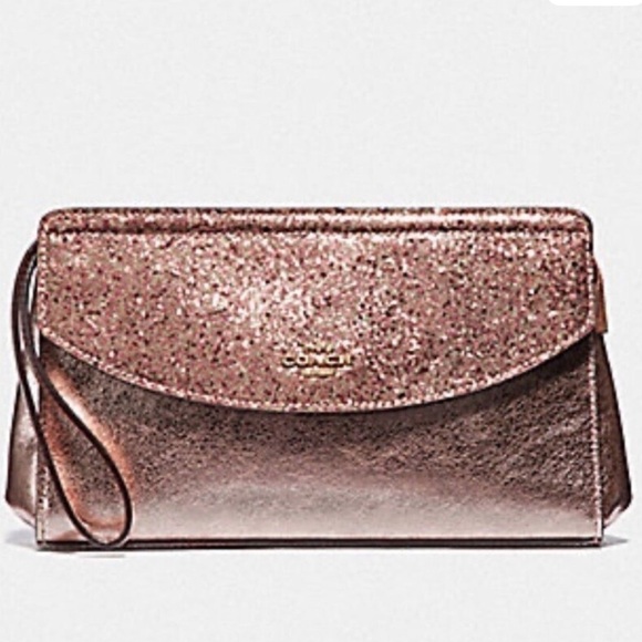 Coach metallic glitter flap clutch like new - Picture 14 of 14
